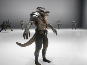 anthropomorphic crocodile for unity and ue4 low-poly 3D 모델