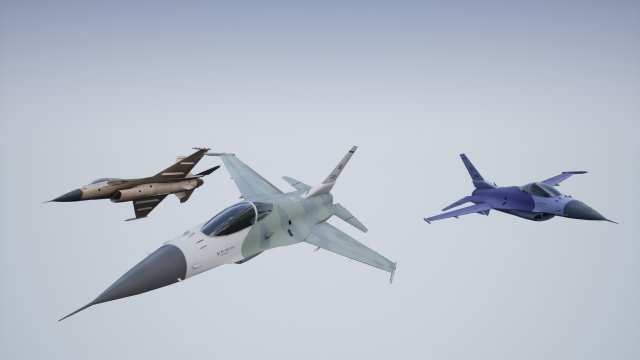 animated jet fighter f-16 falcon low poly Model 3D .c4d .max .obj .3ds .fbx .stl .blend 