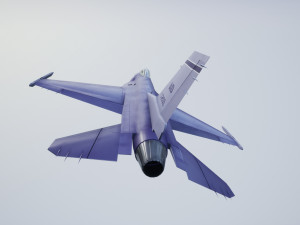animated jet fighter f-16 falcon low poly Model 3D