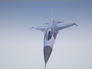animated jet fighter f-16 falcon low poly Model 3D