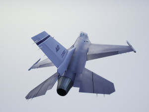 animated jet fighter f-16 falcon low poly Model 3D