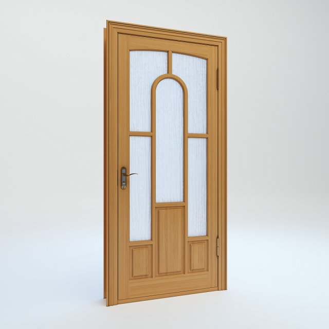 interior door with glass Modèle 3D .c4d .max .obj .3ds .fbx .stl .blend