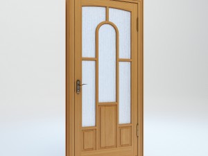 interior door with glass 3D 모델