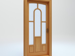 interior door with glass Modèle 3D