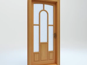 interior door with glass 3D Model