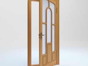 interior door with glass Modèle 3D