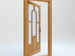 interior door with glass 3D Model