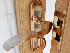 interior door with glass Modèle 3D