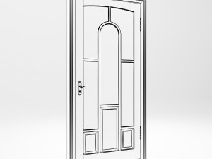 interior door with glass Modèle 3D