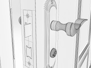 interior door with glass Modèle 3D