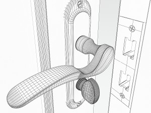 interior door with glass Modèle 3D
