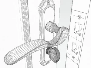 interior door with glass 3D Model