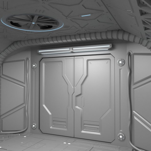 sci-fi hall environment Modelo 3D .c4d .max .obj .3ds .fbx .stl .blend 