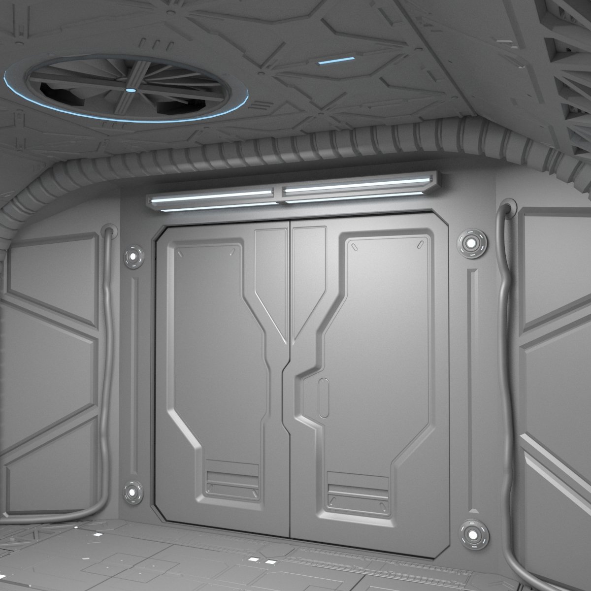 Sci Fi Hall Environment 3d Model In Store Spaces 3dexport
