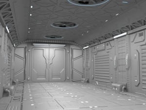 sci-fi hall environment Modelo 3D