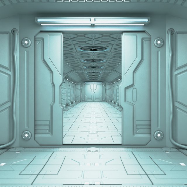 sci-fi corridor Model 3D .c4d .max .obj .3ds .fbx .stl .blend 