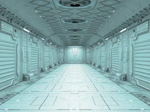 corredor de fic&ccedil;&atilde;o cient&iacute;fica Modelo 3D