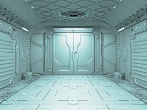 corredor de fic&ccedil;&atilde;o cient&iacute;fica Modelo 3D