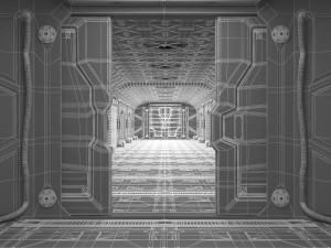 sci-fi corridor Model 3D