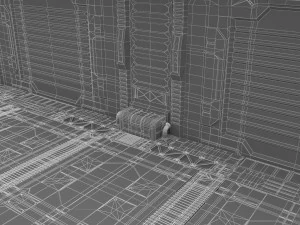 corredor de fic&ccedil;&atilde;o cient&iacute;fica Modelo 3D