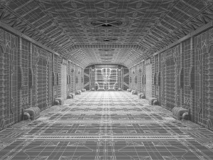 sci-fi corridor Model 3D