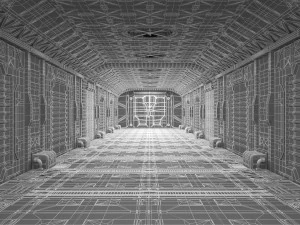 corredor de fic&ccedil;&atilde;o cient&iacute;fica Modelo 3D