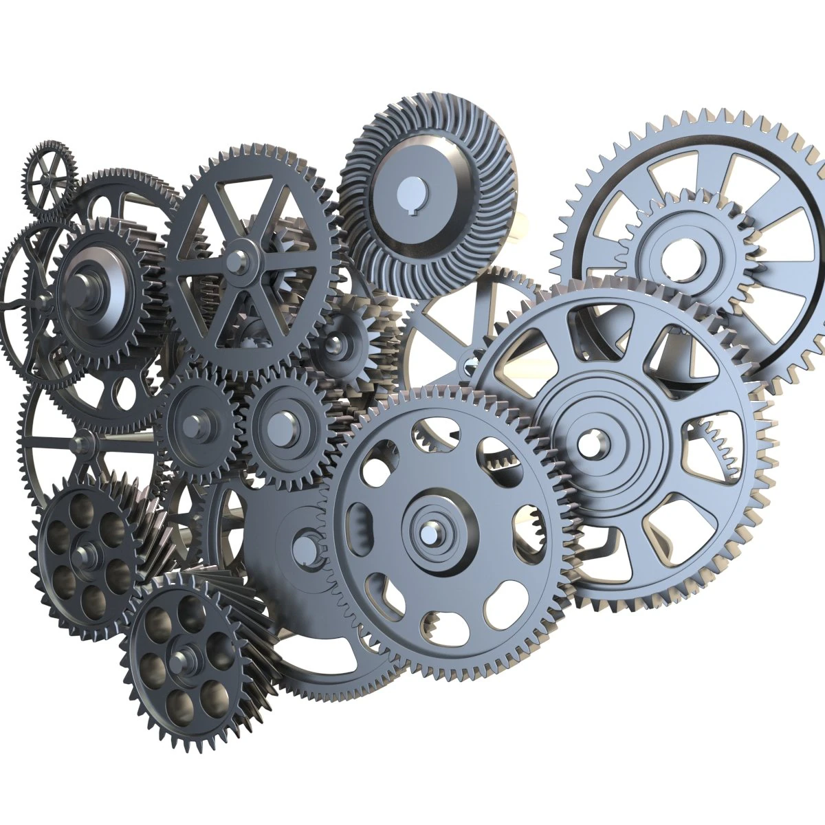 gear mechanism 3D Model .c4d .max .obj .3ds .fbx .stl .blend 