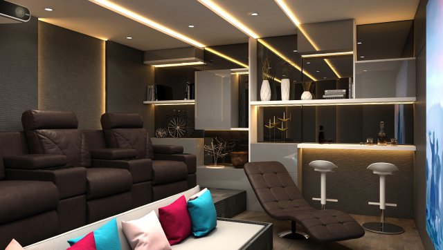 bar and hone theatre 3D Модель .c4d .max .obj .3ds .fbx .stl .blend 