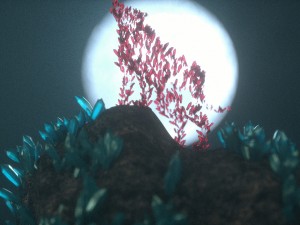 crystal wolf scene 3D Model