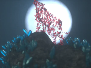 crystal wolf scene 3D Model