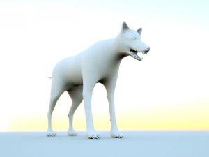 crystal wolf scene 3D Model