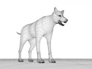 crystal wolf scene 3D Model