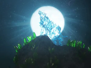 crystal wolf scene 3D Model