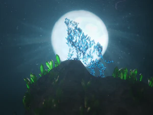 crystal wolf scene 3D Model