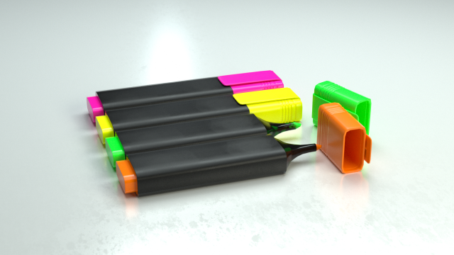basic highlighter textmarker - realistic 3D 모델 .c4d .max .obj .3ds .fbx .stl .blend 