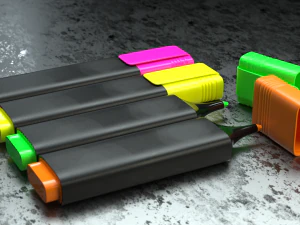 basic highlighter textmarker - realistic 3D Model