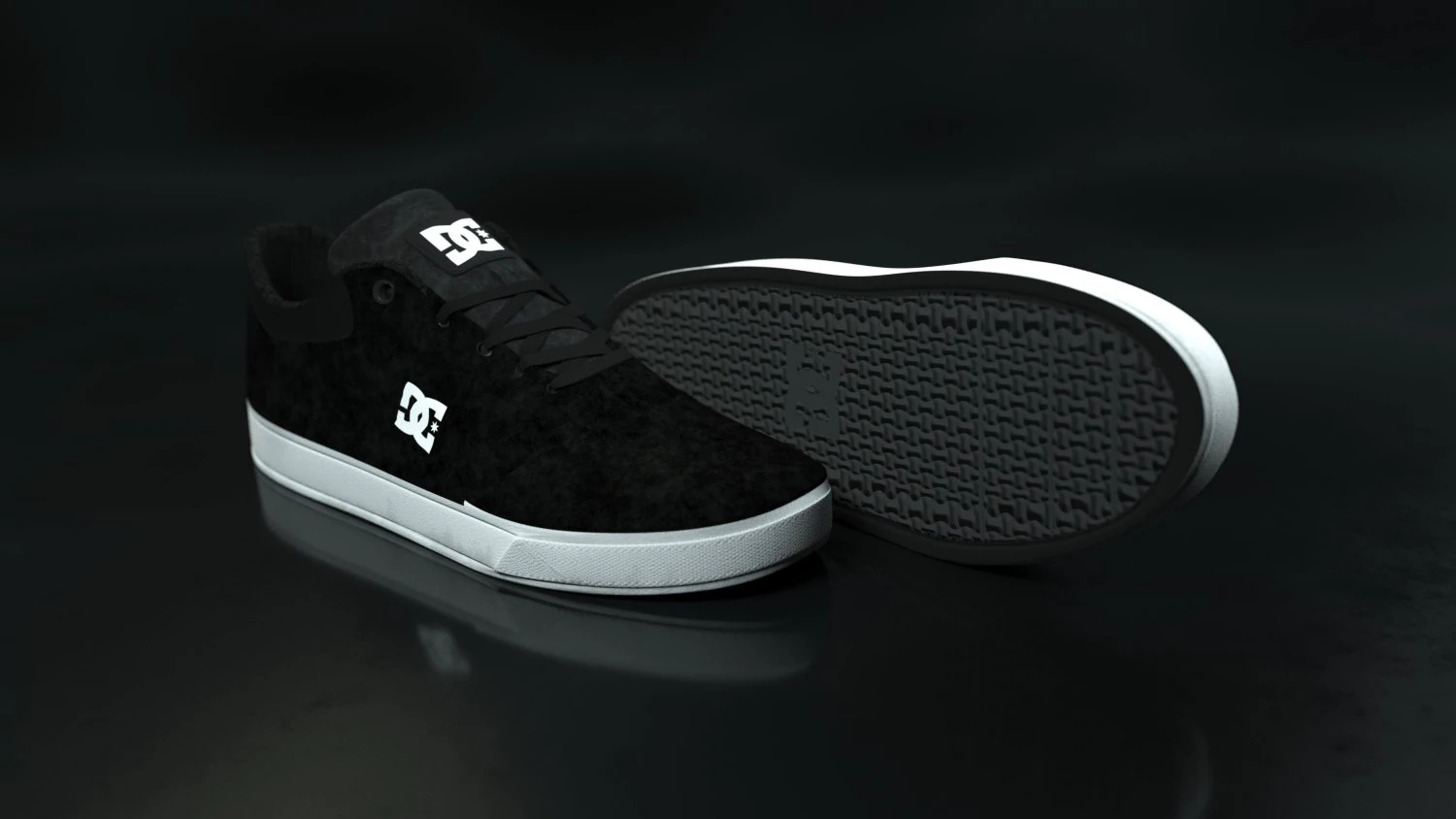 realisitc dc shoes crisis - black 3D Model .c4d .max .obj .3ds .fbx .stl .blend 