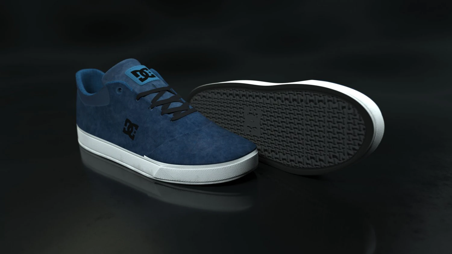 realisitc dc shoes crisis - blue 3D Model .c4d .max .obj .3ds .fbx .stl .blend 