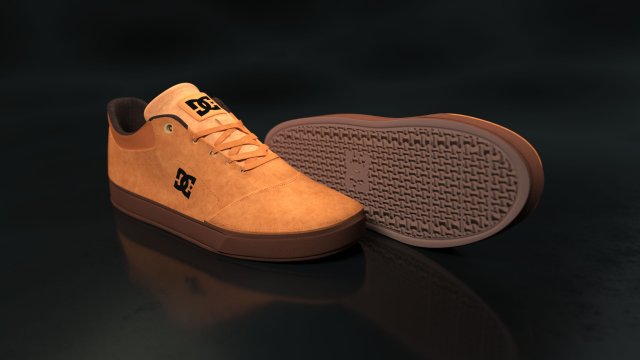 realisitc dc shoes crisis - brown 3D-Modell .c4d .max .obj .3ds .fbx .stl .blend 