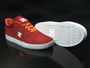 realisitc dc shoes crisis - orange-red 3D Model