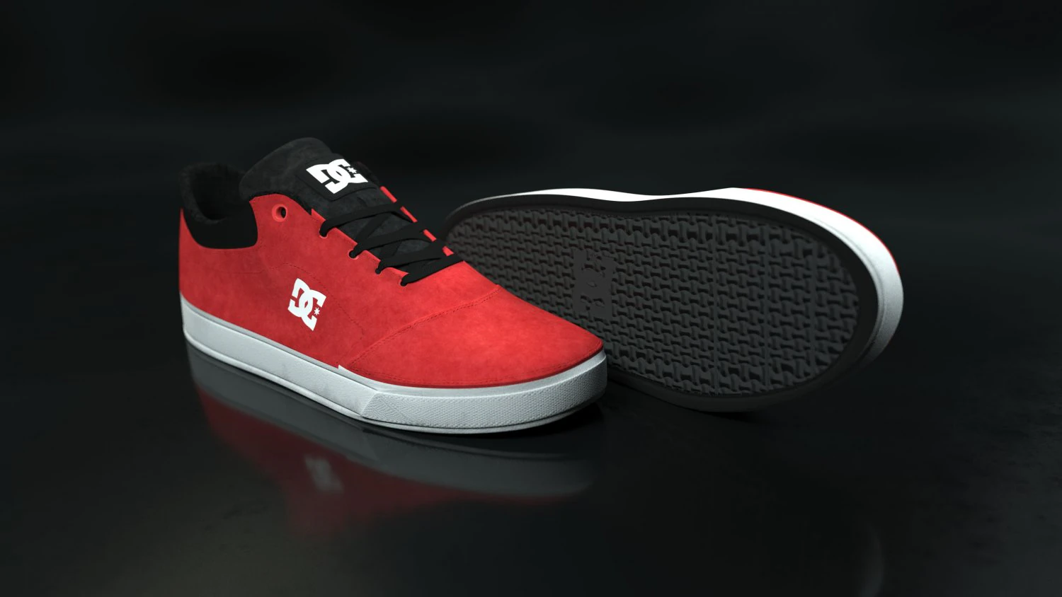 realisitc dc shoes crisis - red 3D Model .c4d .max .obj .3ds .fbx .stl .blend 