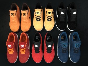 realisitc dc shoes crisis - collection of 6 colors 3D Model