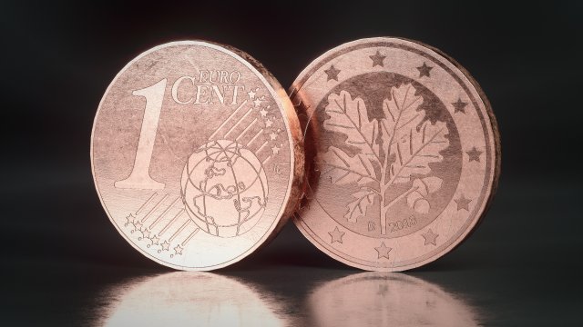 realistic 1 cent - euro - low poly 3D Model .c4d .max .obj .3ds .fbx .stl .blend 