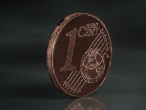 realistic 1 cent - euro - low poly 3D Model
