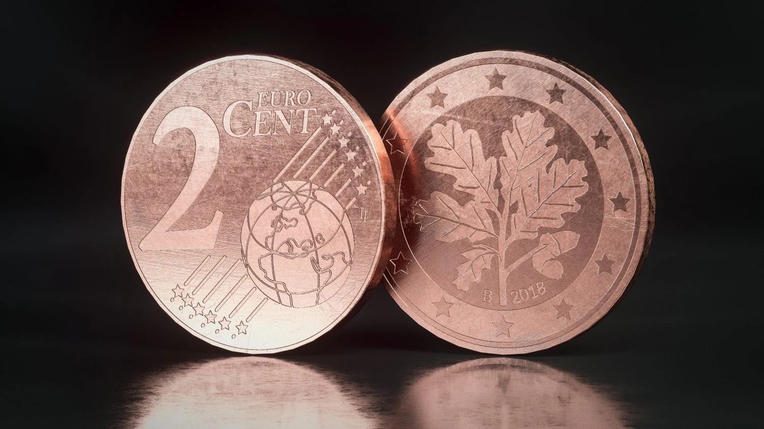 realistic 2 cent - euro - low poly 3D Model .c4d .max .obj .3ds .fbx .stl .blend