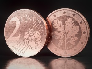 realistic 2 cent - euro - low poly 3D Model