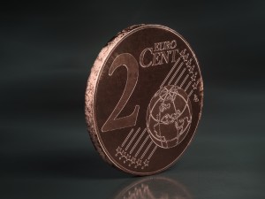 realistic 2 cent - euro - low poly 3D Модель