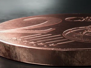 realistic 2 cent - euro - low poly 3D Model