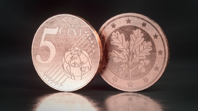 realistic 5 cent - euro - low poly 3D-Modell .c4d .max .obj .3ds .fbx .stl .blend 