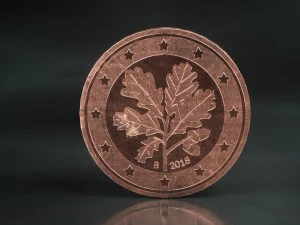 realistic 5 cent - euro - low poly 3D Model